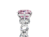 White gold Round Diamond Side Stone Engagement Ring with Six-Prong Setting_5