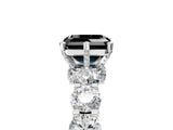 White gold Round Diamond Side Stone Engagement Ring with Six-Prong Setting_5