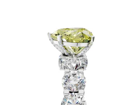 White gold Round Diamond Side Stone Engagement Ring with Six-Prong Setting_5