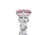 White gold Round Diamond Side Stone Engagement Ring with Six-Prong Setting_5