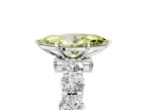 White gold Round Diamond Side Stone Engagement Ring with Six-Prong Setting_5