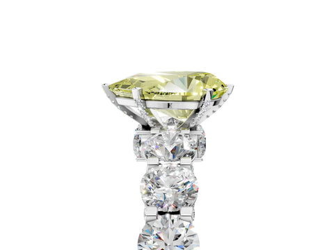 White gold Round Diamond Side Stone Engagement Ring with Six-Prong Setting_5
