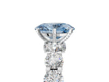 White gold Round Diamond Side Stone Engagement Ring with Six-Prong Setting_5