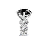 White gold Round Diamond Side Stone Engagement Ring with Six-Prong Setting_5