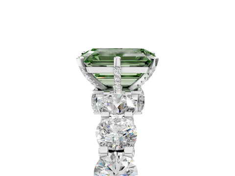 White gold Round Diamond Side Stone Engagement Ring with Six-Prong Setting_63