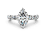 White gold Round Diamond Side Stone Engagement Ring with Six-Prong Setting_6
