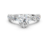 White gold Round Diamond Side Stone Engagement Ring with Six-Prong Setting_6