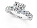 White gold Round Diamond Side Stone Engagement Ring with Six-Prong Setting_7