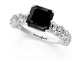 White gold Round Diamond Side Stone Engagement Ring with Six-Prong Setting_7