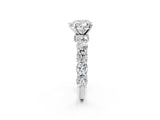 White gold Round Diamond Side Stone Engagement Ring with Six-Prong Setting_8