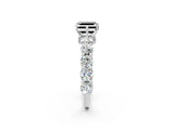 White gold Round Diamond Side Stone Engagement Ring with Six-Prong Setting_8