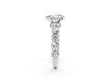 White gold Round Diamond Side Stone Engagement Ring with Six-Prong Setting_8