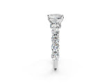 White gold Round Diamond Side Stone Engagement Ring with Six-Prong Setting_8