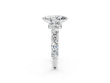 White gold Round Diamond Side Stone Engagement Ring with Six-Prong Setting_8