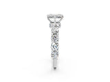 White gold Round Diamond Side Stone Engagement Ring with Six-Prong Setting_8