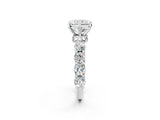 White gold Round Diamond Side Stone Engagement Ring with Six-Prong Setting_8