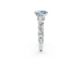 White gold Round Diamond Side Stone Engagement Ring with Six-Prong Setting_8