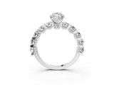 White gold Round Diamond Side Stone Engagement Ring with Six-Prong Setting_9