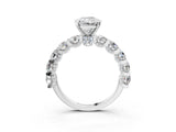 White gold Round Diamond Side Stone Engagement Ring with Six-Prong Setting_9
