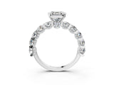 White gold Round Diamond Side Stone Engagement Ring with Six-Prong Setting_9