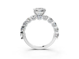 White gold Round Diamond Side Stone Engagement Ring with Six-Prong Setting_9