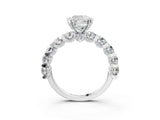White gold Round Diamond Side Stone Engagement Ring with Six-Prong Setting_9