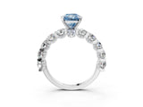 White gold Round Diamond Side Stone Engagement Ring with Six-Prong Setting_9