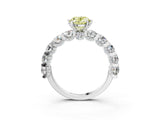 White gold Round Diamond Side Stone Engagement Ring with Six-Prong Setting_9