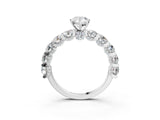 White gold Round Diamond Side Stone Engagement Ring with Six-Prong Setting_9