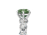 White gold Round Diamond Side Stone Engagement Ring with Six-Prong Setting_9