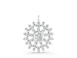 White gold Round Diamond Snowflake Pendant with Pavé Setting_3