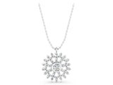 White gold Round Diamond Snowflake Pendant with Pavé Setting_4
