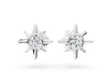 White gold Round Diamond Sol Starburst Stud Earrings_12