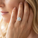 White gold Round Diamond Solitaire Ring with Bezel Setting and Classic Band_64