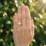White gold Round Diamond Solitaire Ring with Floral Filigree and Pave Accents_54