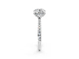 White gold Round Diamond Solitaire Ring with Four-Prong Setting and Pavé Band_23
