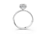 White gold Round Diamond Solitaire Ring with Four-Prong Setting and Pavé Band_24