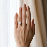 White gold Round Diamond Solitaire Ring with Pavé Accent Band and Four-Prong Setting_22