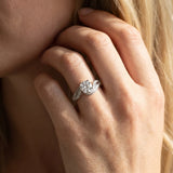 White gold Round Diamond Solitaire Ring with Prong Setting and Twisted Pavé Band_23