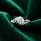 White gold Round Diamond Solitaire Ring with Prong Setting and Twisted Pavé Band_24