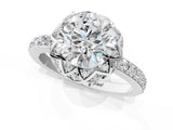 White gold Round Diamond Solitaire Ring with Shared Prong Pavé Band_143