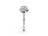 White gold Round Diamond Solitaire Ring with Shared Prong Pavé Band_144