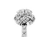 White gold Round Diamond Solitaire Ring with Shared Prong Pavé Band_144