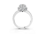 White gold Round Diamond Solitaire Ring with Shared Prong Pavé Band_145