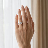 White gold Round Diamond Solitaire with Pave Band and Six-Prong Setting_12