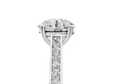 White gold Round Diamond Solitaire with Pave Band and Six-Prong Setting_60