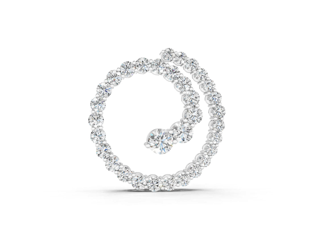 White gold Round Diamond Spiral Pendant with Prong Setting_18