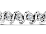 White gold Round Diamond Spiral Prong Tennis Bracelet_5