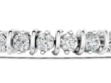 White gold Round Diamond Spiral Tennis Bracelet with Prong Setting_11