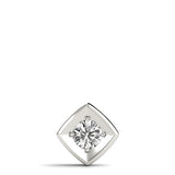 White gold Round Diamond Square Bezel Pendant 1